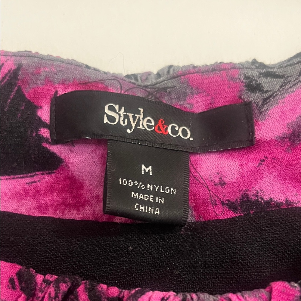 Style & Co. Pink and Gray Swirl Blouse - Picture 2 of 8